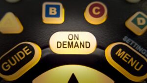 Glowing On Demand TV remote control button
