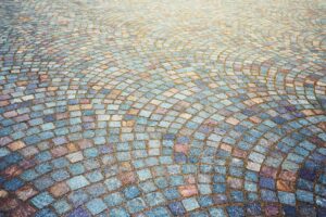 Mosaic Granite Cobblestone Pavement.