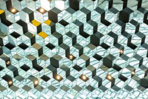 Mirrored ceiling at Harpa Concert Hall and Conference Centre Iceland